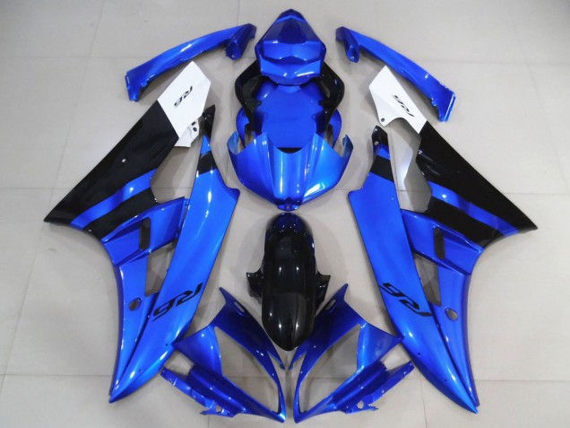 Descuento Carenados Moto Yamaha R6 2006-2007 - Blanco Azul Negro Brillante