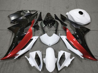 Descuento Carenados Moto Yamaha R6 2008-2016 - Blanco Rojo Negro Brillante