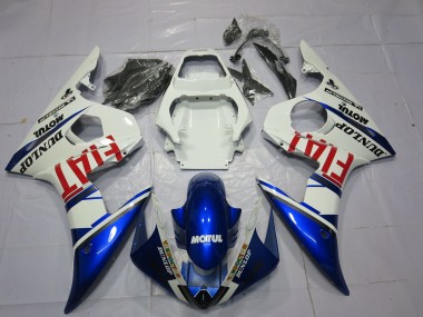 Descuento Carenados Moto Yamaha R6 2003-2004 - Blanco Azul Rojo Fiat Motul Dunlop