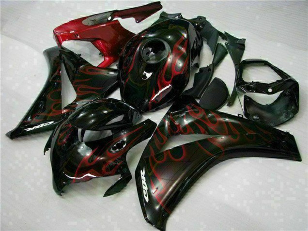 Descuento Kits Carenado Moto Honda CBR1000RR 2008-2011 - Negro Brillante Rojo Llama