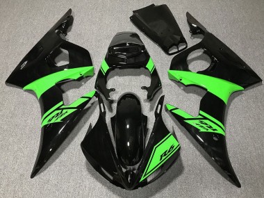 Descuento Carenados Moto Yamaha R6 2003-2004 - Negro Brillante Verde
