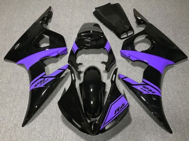 Descuento Carenados Moto Yamaha R6 2003-2004 - Negro Brillante Púrpura