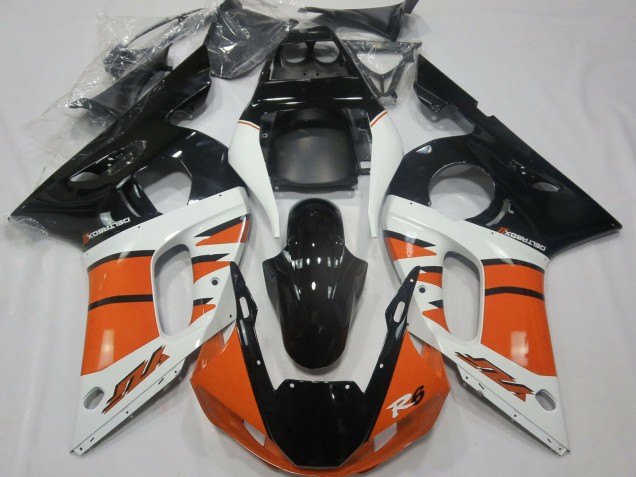 Descuento Carenados Moto Yamaha R6 1998-2002 - Blanco Naranja Negro Brillante