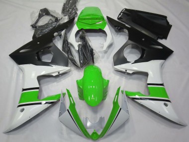 Descuento Carenados Moto Yamaha R6 2003-2004 - Blanco Verde Negro Mate