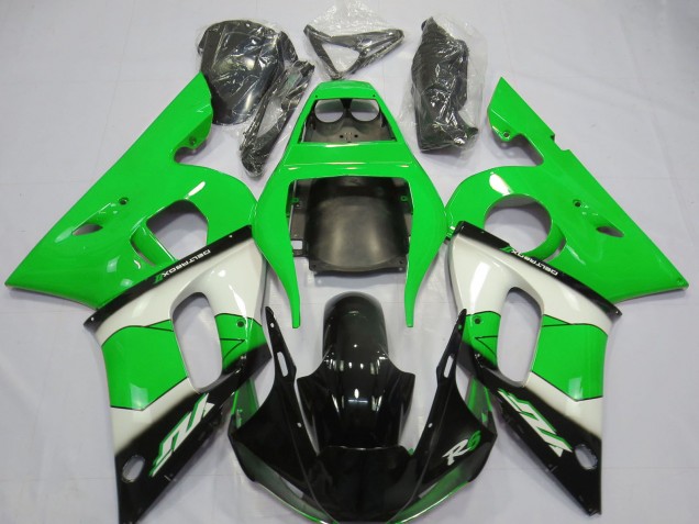 Descuento Carenado Moto Yamaha R6 1998-2002 - Verde Blanco Negro Brillante
