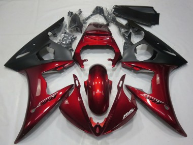 Descuento Carenados Moto Yamaha R6 2005 - Rojo Oscuro Negro Mate