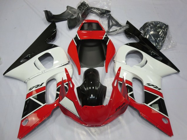 Descuento Carenados Moto Yamaha R6 1998-2002 - Rojo Blanco Negro Brillante OEM Estilo