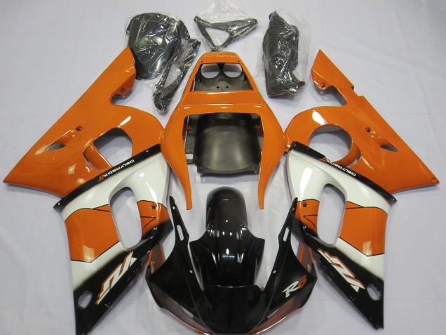 Descuento Carenados Moto Yamaha R6 1998-2002 - Naranja Blanco Negro Brillante