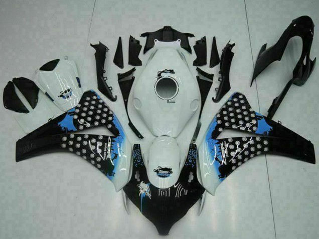 Descuento Carenado Moto Honda CBR1000RR 2008-2011 - Blanco Azul Negro Brillante