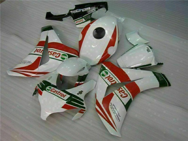Descuento Carenados Moto Honda CBR1000RR 2008-2011 - Blanco Rojo Verde Castrol
