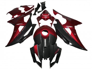 Descuento Carenados Moto Yamaha R6 2008-2016 - Rojo Negro FibraCarbono Estilo