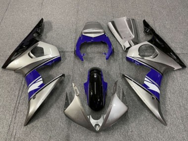 Descuento Carenados Moto Yamaha R6 2003-2004 - Plata Azul Negro Brillante