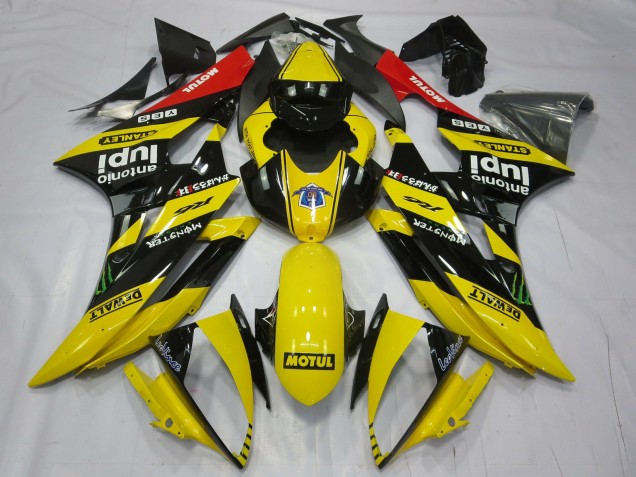 Descuento Carenados Moto Yamaha R6 2006-2007 - Amarillo Negro Rojo Motul Monstruo