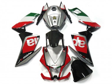 Descuento Carenados Moto Aprilia RS4 125 2012-2018 - Plata Rojo Verde Negro Brillante OEM Estilo