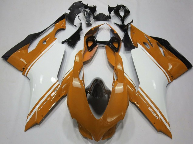 Descuento Carenados Moto Ducati 1199 2011-2014 - Brown Blanco Negro