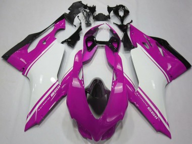 Descuento Carenados Moto Ducati 1199 2011-2014 - Rosa Blanco Negro