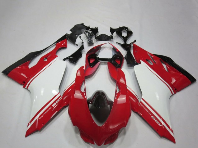 Descuento Carenados Moto Ducati 1199 2011-2014 - Blanco Rojo Negro OEM Estilo