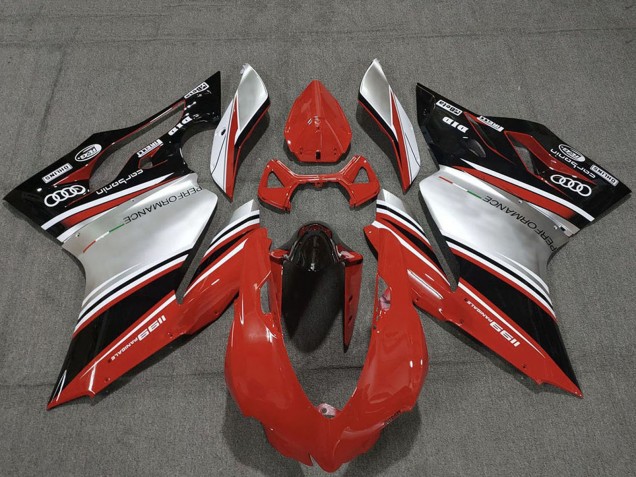 Descuento Carenados Moto Ducati 1199 2011-2014 - Rojo Plata Negro Performance