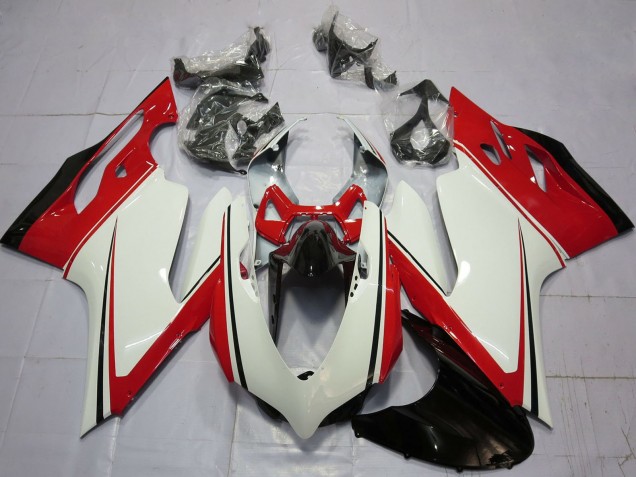 Descuento Carenados Moto Ducati 899 1199 2011-2014 - Blanco Rojo Verde Negro Brillante