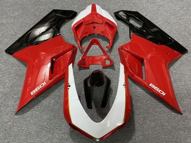 Descuento Carenados Moto Ducati 1098 2007-2014 - Blanco Rojo Negro
