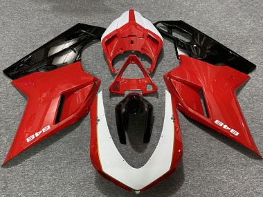 Descuento Carenados Moto Ducati 848 2007-2014 - Blanco Rojo Negro Brillante