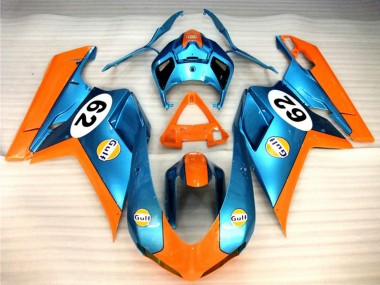 Descuento Carenados Moto Ducati 848 1098 1198 2007-2014 - Naranja Azul Gulf 62