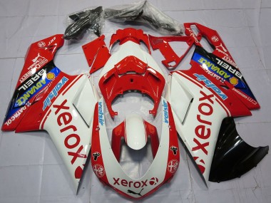 Descuento Carenados Moto Ducati 848 1098 1198 2007-2014 - Blanco Rojo Azul Negro Brillante Valsir Xerox