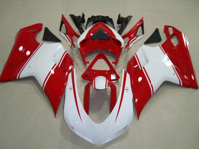 Descuento Carenados Moto Ducati 848 1098 1198 2007-2014 - Blanco Rojo