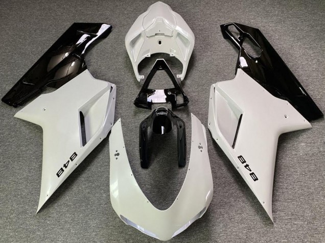 Descuento Carenados Moto Ducati 848 2007-2014 - Blanco Perla Negro Brillante