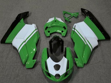 Descuento Carenados Moto Ducati 749 999 2003-2004 - Blanco Verde Negro Brillante