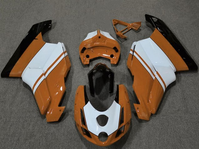 Descuento Carenados Moto Ducati 749 999 2003-2004 - Blanco Naranja Negro Brillante
