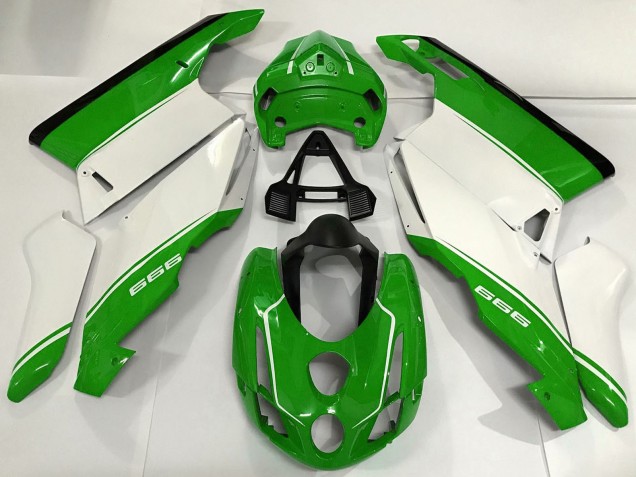 Descuento Carenados Moto Ducati 999 2003-2004 - Blanco Verde Negro