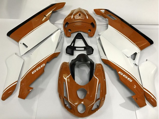 Descuento Carenados Moto Ducati 999 2003-2004 - Blanco Brown Negro