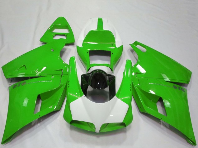 Descuento Carenados Moto Ducati 916 1993-2005 - Verde Blanco Negro Brillante Performance