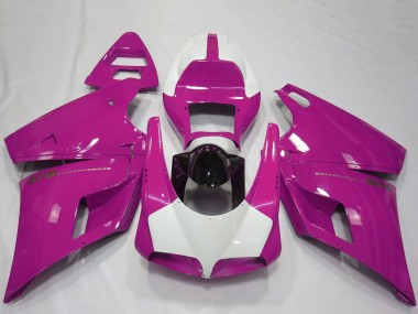 Descuento Carenados Moto Ducati 916 1993-2005 - Rosa Blanco Negro Brillante Performance