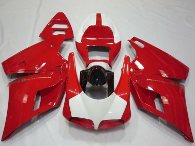 Descuento Carenados Moto Ducati 916 1993-2005 - Rojo Blanco Negro Brillante Performance