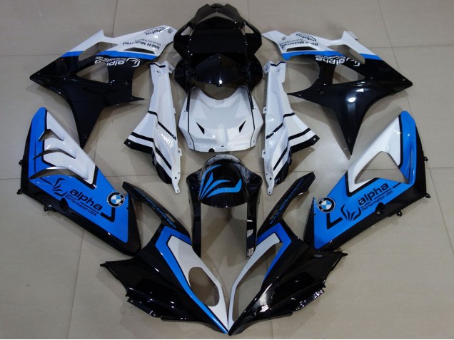 Descuento Carenados Moto BMW S1000RR 2009-2014 - Blanco Azul Negro Brillante Alpha