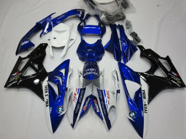 Descuento Carenados Moto BMW S1000RR 2009-2014 - Blanco Azul Negro Brillante Virgin Atlantic
