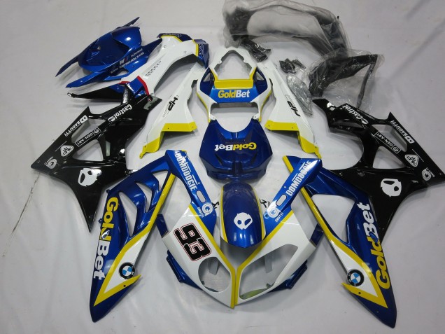 Descuento Carenados Moto BMW S1000RR 2009-2014 - Blanco Amarillo Azul Negro Brillante OroBet 93