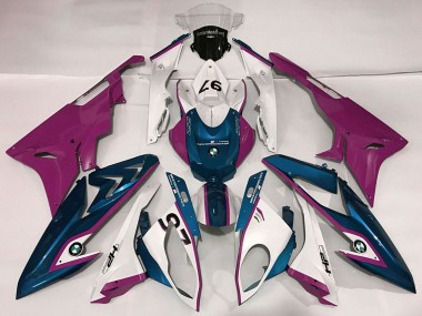Descuento Carenados Moto BMW S1000RR 2009-2014 - Blanco Púrpura Azul