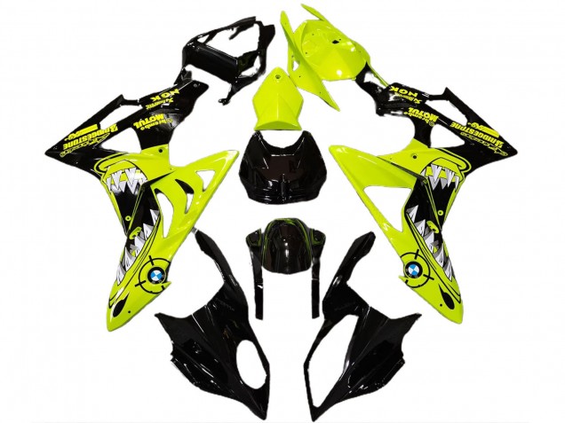 Descuento Carenados Moto BMW S1000RR 2009-2014 - Alta Visibilidad Amarillo Negro Brillante Tiburón