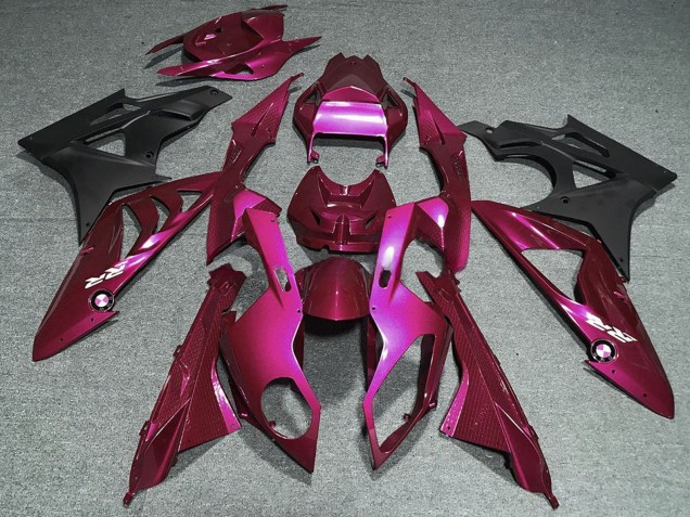 Descuento Carenados Moto BMW S1000RR 2009-2014 - Rosa Oscuro Intenso Negro Mate