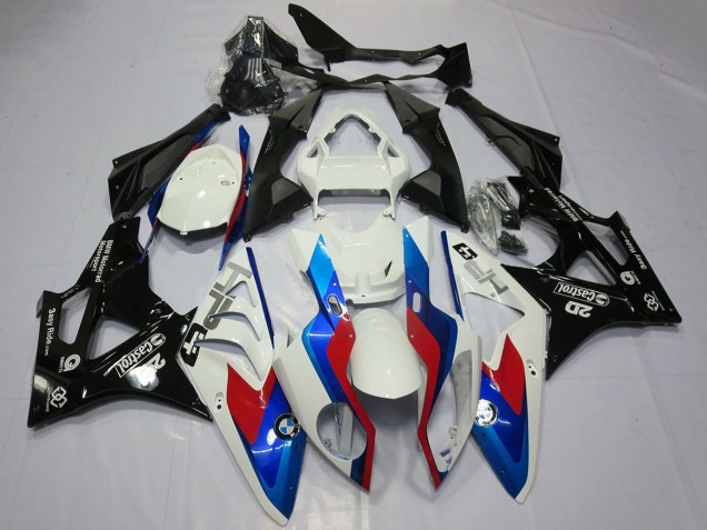 Descuento Carenados Moto BMW S1000RR 2009-2014 - Blanco Rojo Azul Negro Brillante Castrol OEM Estilo