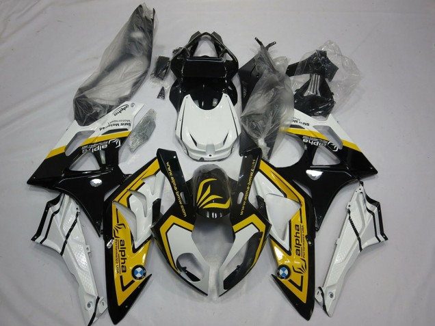 Descuento Carenados Moto BMW S1000RR 2009-2014 - Blanco Amarillo Negro Brillante