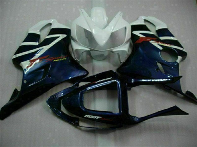 Descuento Carenados Moto Honda CBR600 F4i 2001-2003 - Blanco Azul Negro Raya