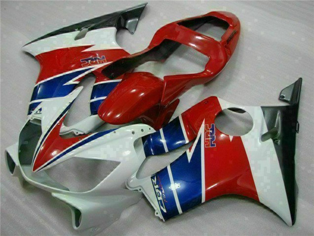 Descuento Carenado Moto Honda CBR600 F4i 2001-2003 - Blanco Rojo Azul Negro