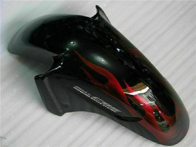 Descuento Carenado Moto ABS Honda CBR1100XX Blackbird 1996-2007 - Negro Brillante Rojo Llama