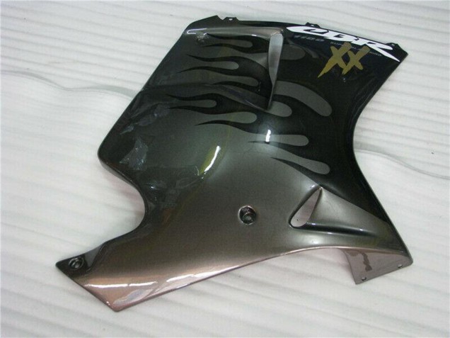 Descuento Carenados Moto Honda CBR1100XX Blackbird 1996-2007 - Negro Brillante Plata Llama