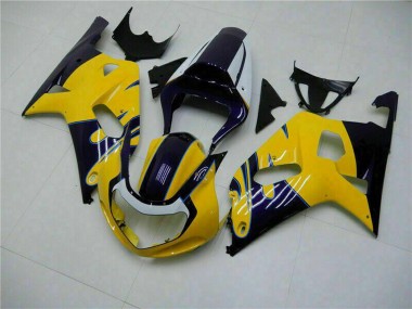 Descuento Carenados Moto Suzuki GSXR 600/750 2001-2003 - Amarillo Azul Oscuro Negro Brillante