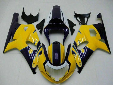 Descuento Carenados Moto Suzuki GSXR 600/750 2001-2003 - Amarillo Azul Oscuro Negro Brillante